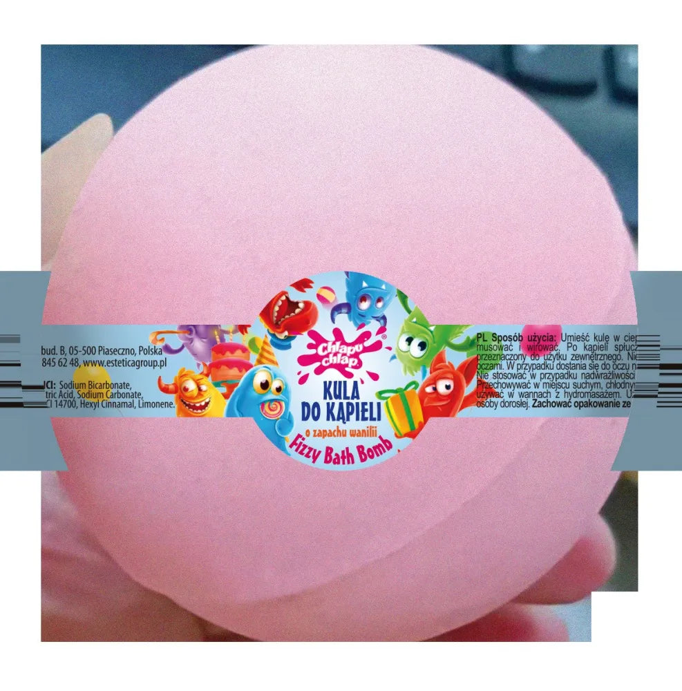 CHLAPU CHLAP Bath Bomb Sparkling ball with vanilla scent 180 g - Kosmetika
