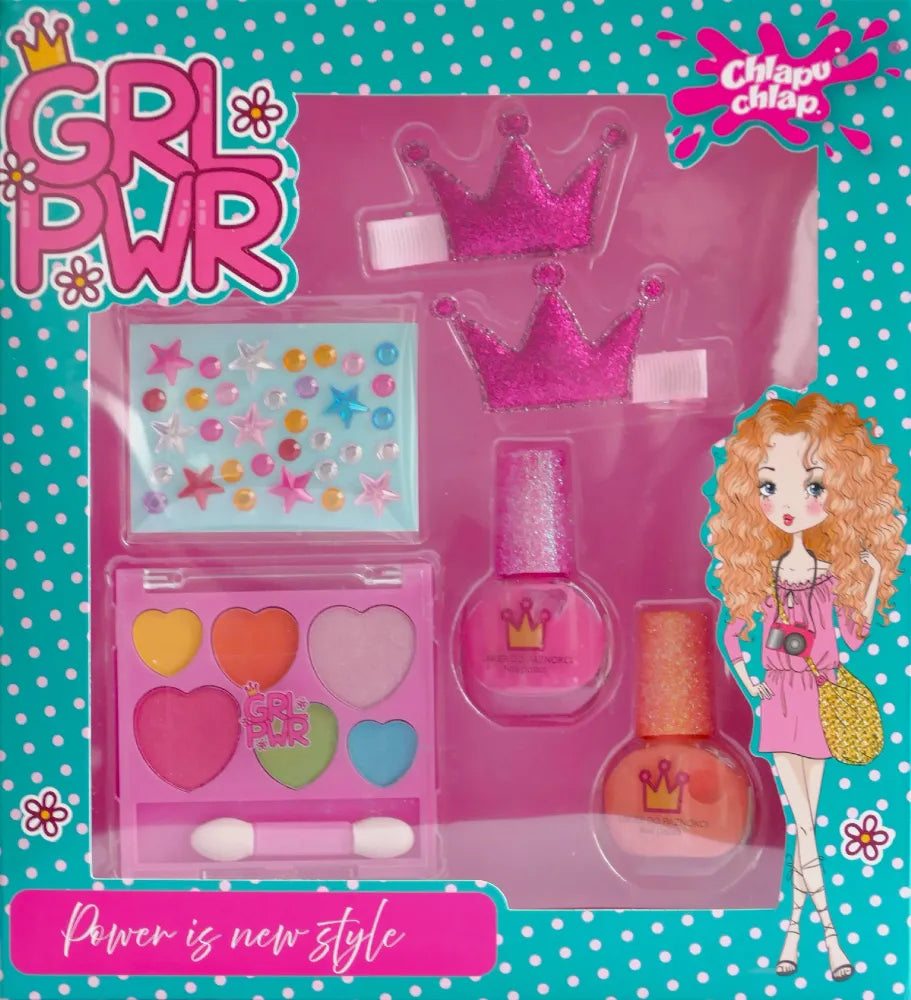 CHLAPU CHLAP Girl Power Baby Set with nail polish hair clips shadow palette and embellishments - Vaikui ir mamai