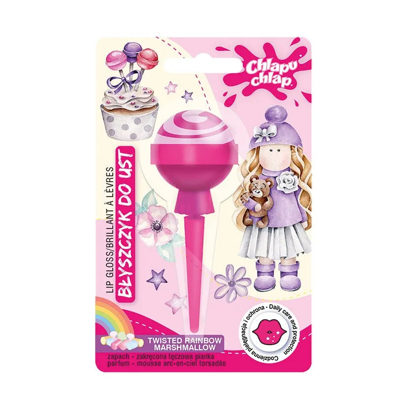 CHLAPU CHLAP Lūpų blizgesys Lollipop - Susuktas vaivorykštės putplastis 8ml - Kosmetika