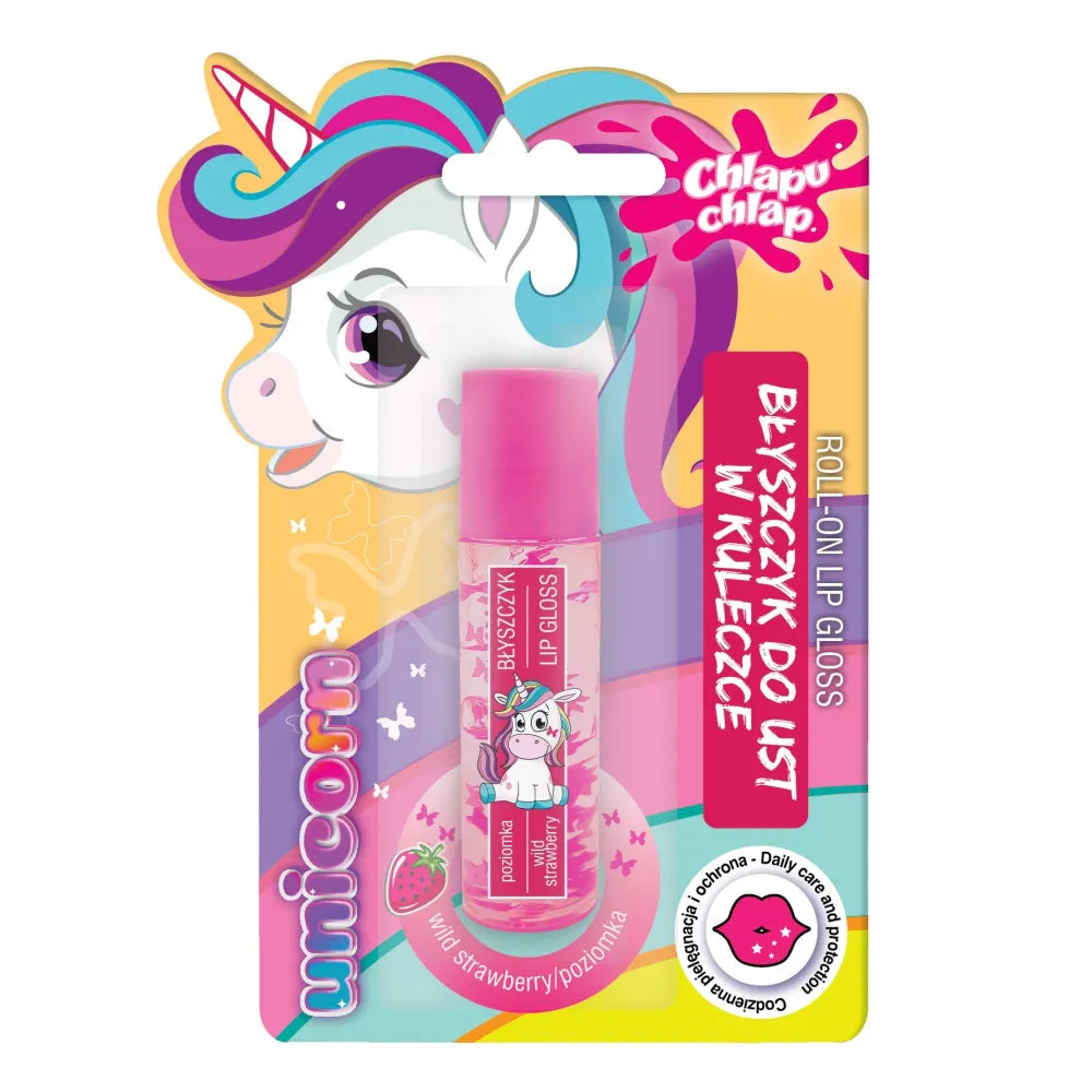 CHLAPU CHLAP Lūpų blizgesys rutulyje Unicorn - braškių 1 vnt. - Kosmetika