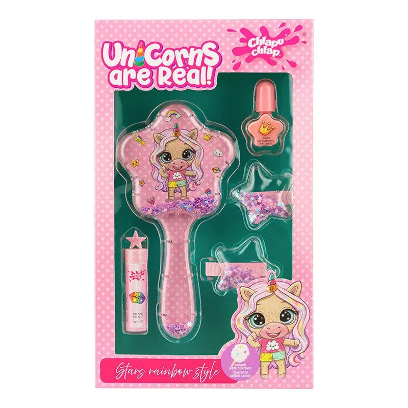 CHLAPU CHLAP Unicorns Are Real! Children’s set with hairbrush,hairspray and glitter - Vaikui ir mamai