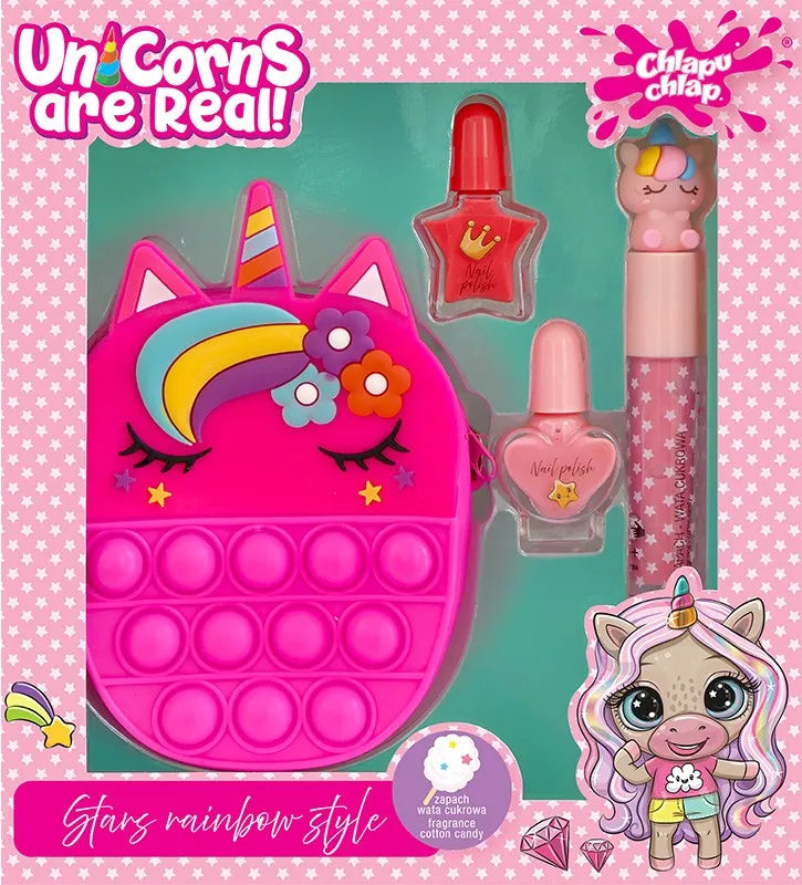 CHLAPU CHLAP Unicorns children’s set with purse nail polish and lip gloss - Vaikui ir mamai