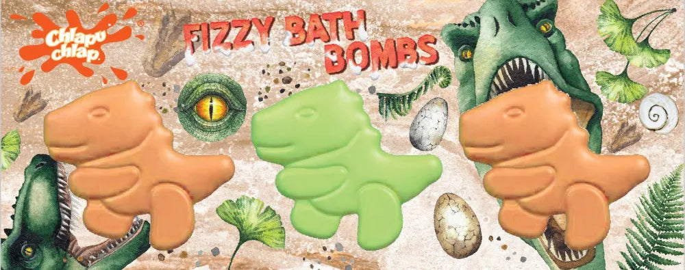 CHLAPU CHLAP Vonios burbulų kamuoliukas - dinozaurai 3 x 70 g - Kosmetika