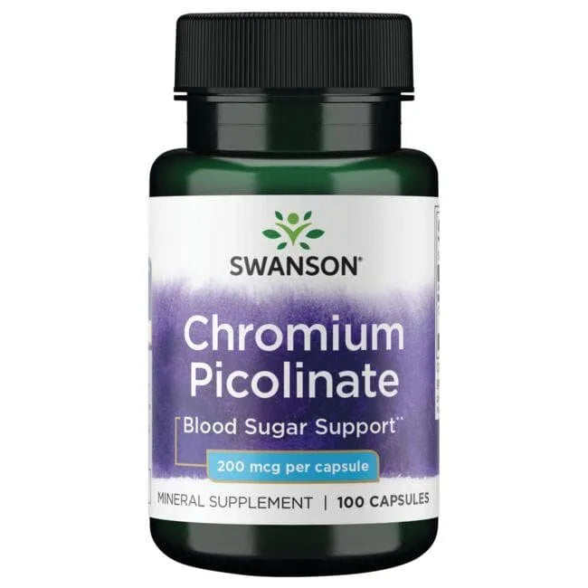 Chromium Picolinate - 200 mcg - N100 - Chromo pikolinatas - Swanson - Papildai