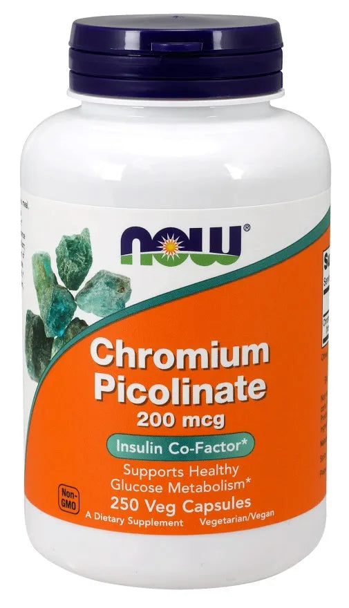 Chromium Picolinate 200mcg - 250 vcaps - NOW Foods - Papildai