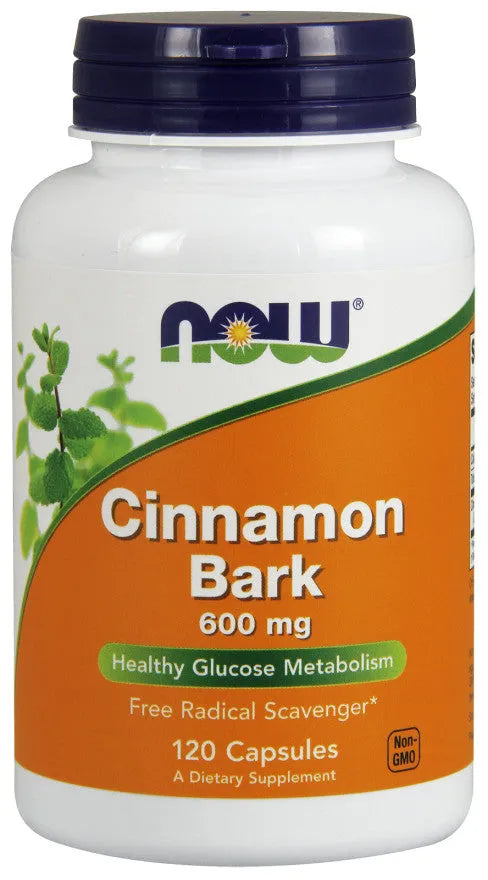 Cinnamon Bark 600mg - 120 caps - NOW Foods - Papildai