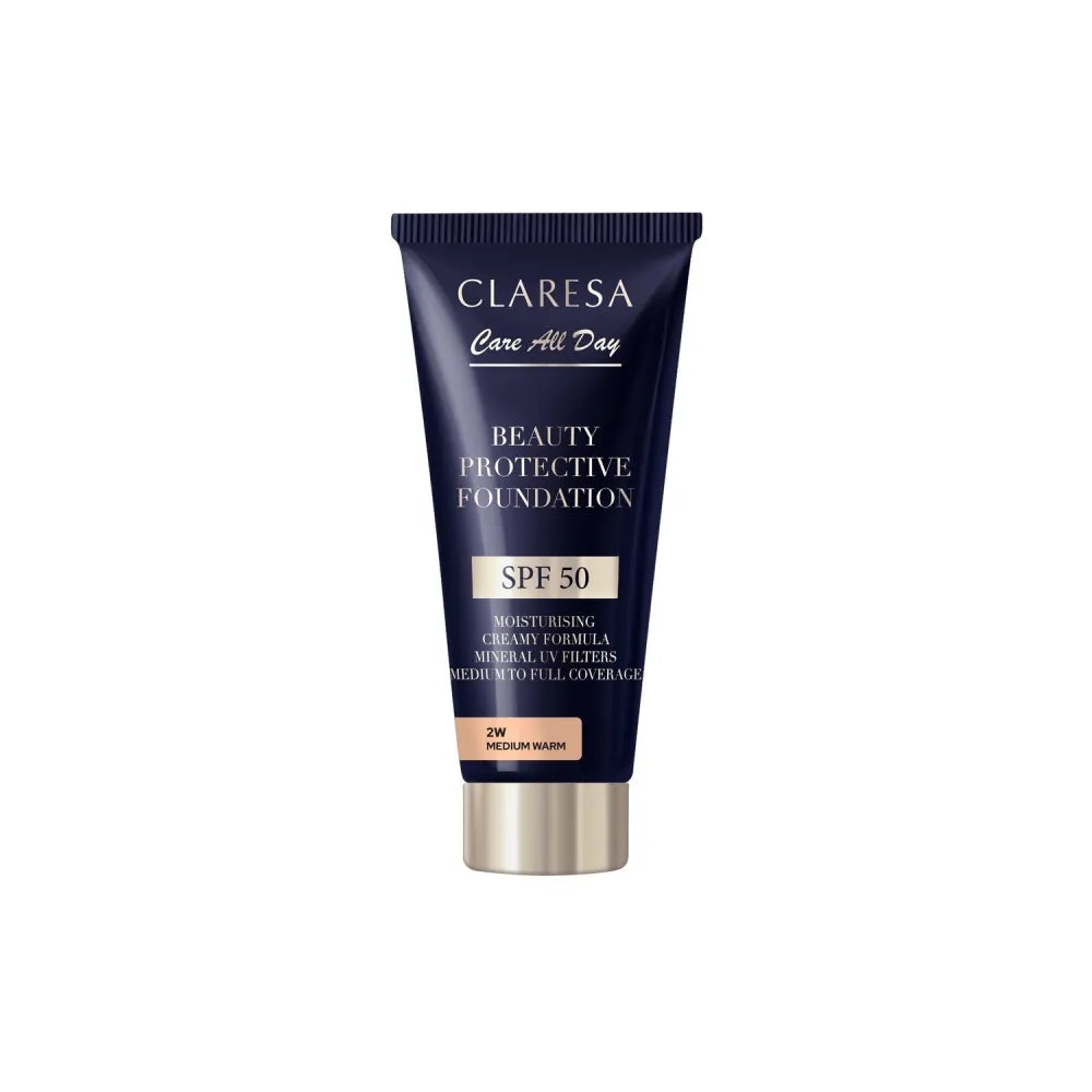 CLARESA Beauty Protective Foundation Moisturizing with SPF 50 2W Medium Warm 30 ml. - Kosmetika