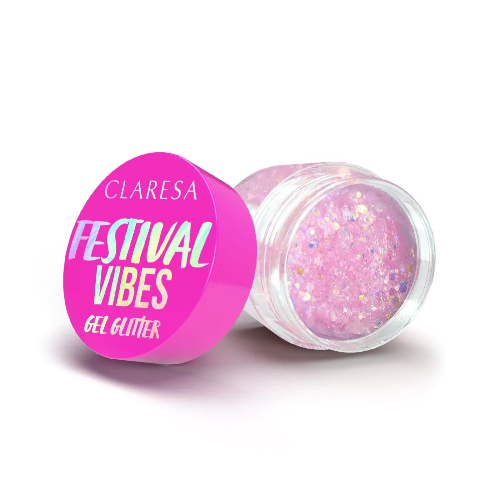 CLARESA FESTIVAL VIBES GEL GLITTERS 9.5g Mes radome meilę - Kosmetika