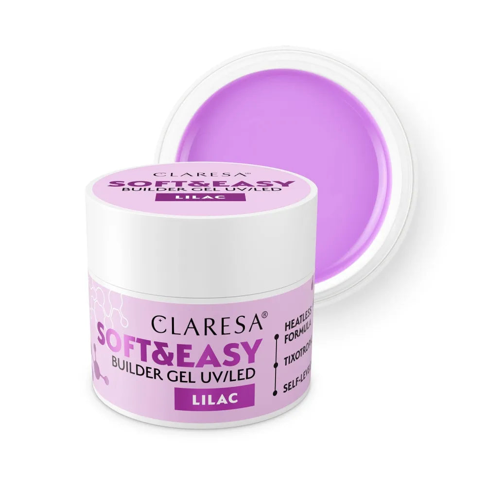 CLARESA N Soft&Easy Builder Lilac 45g nagų formavimo gelis - Kosmetika