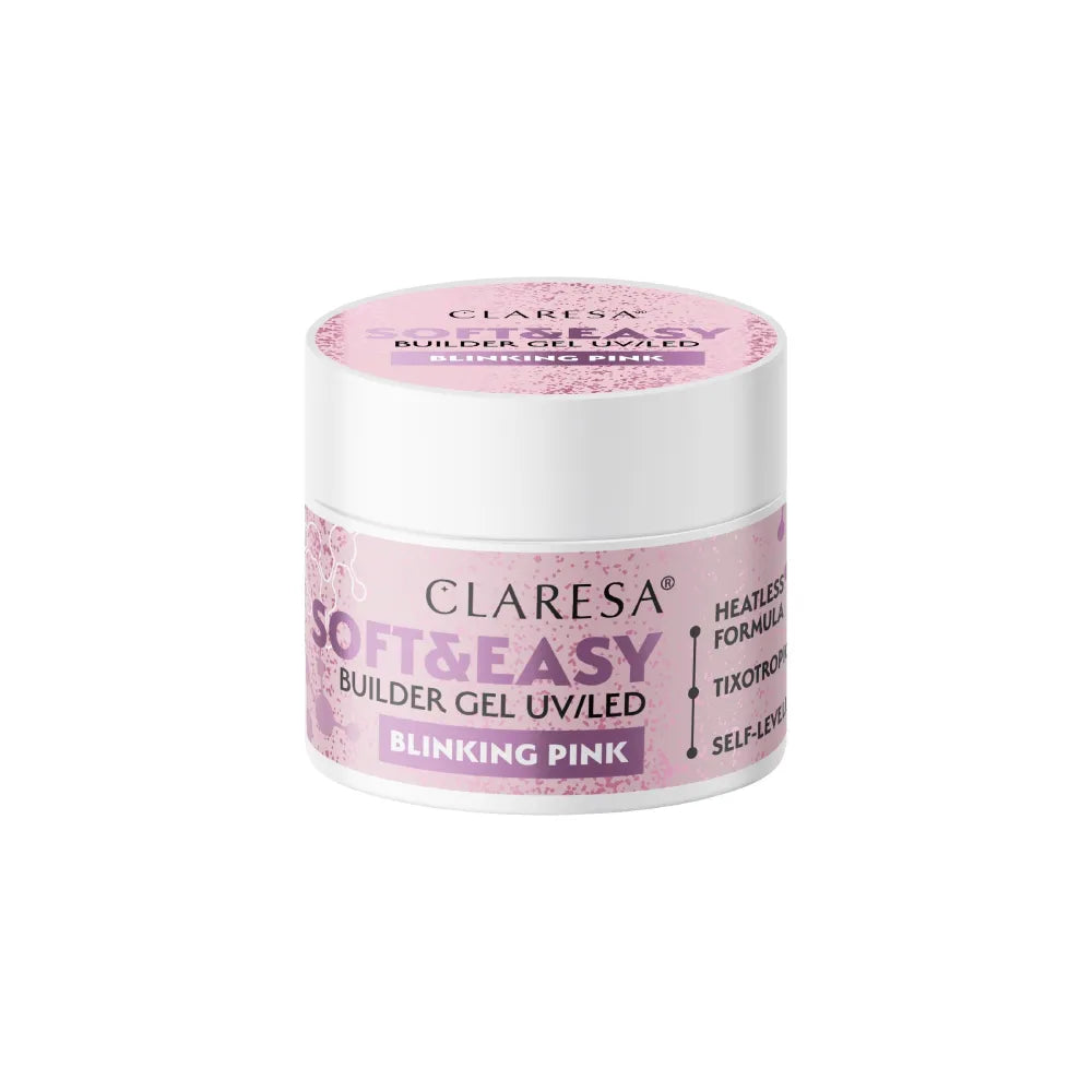 CLARESA Soft&Easy Builder Gel for Nails Blinking Pink 12 g - Kosmetika