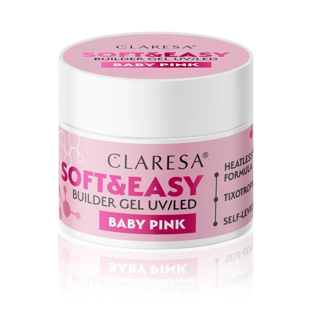 CLARESA Soft&Easy Builder Nagų Statybos Gelis - Kūdikio Rožinė 90g - Kosmetika