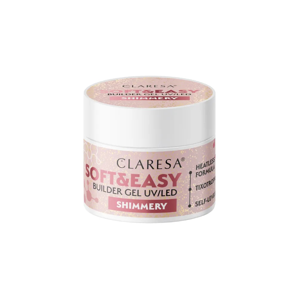 CLARESA Soft&Easy Builder Shimmery Nail Building Gel 12 g - Kosmetika