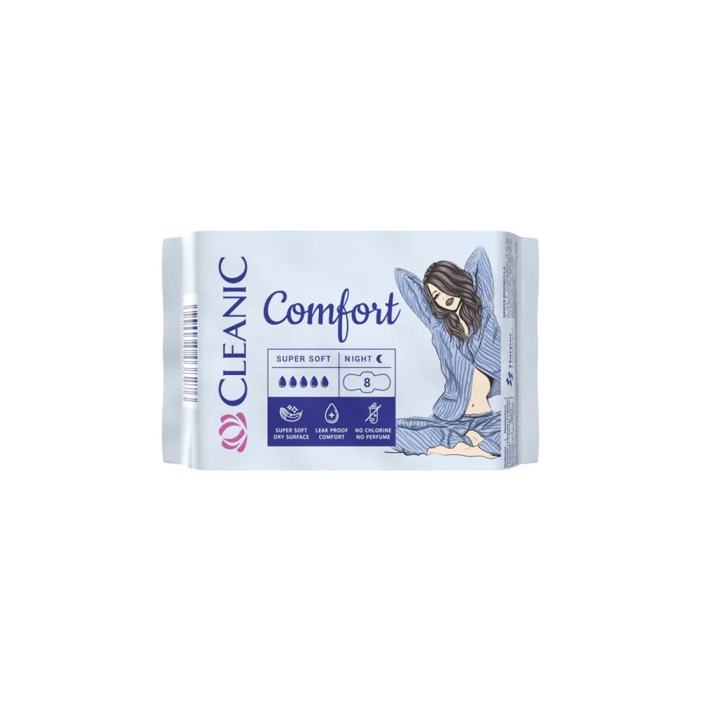 CLEANIC Comfort Nighttime Sanitary Pads - 10 pieces - Higiena