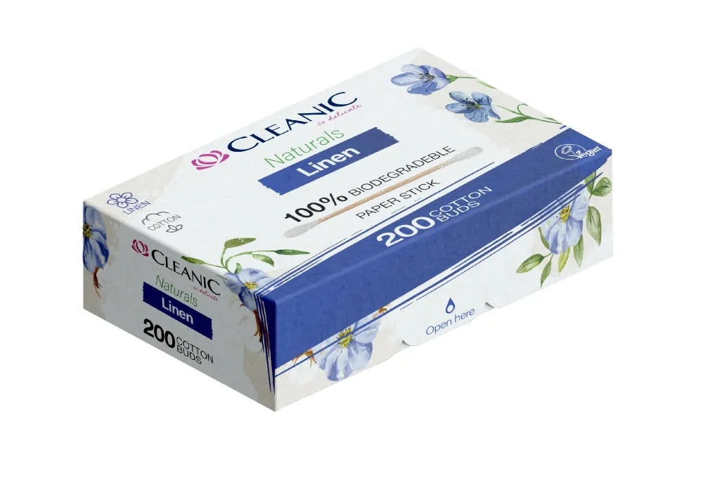 Cleanic Naturals Medvilniniai ausų krapštukai 1 pakuotė - 200 vnt. - Higiena
