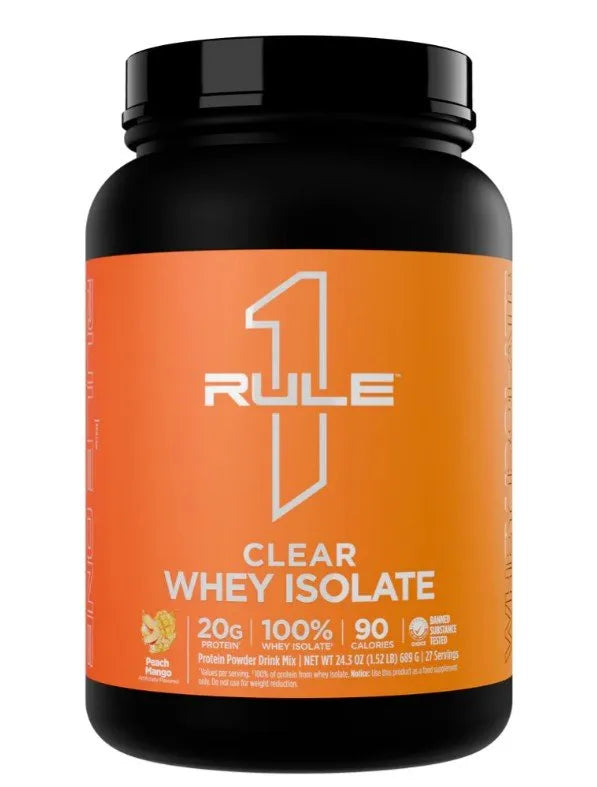 Clear Whey Isolate Peach Mango - 689g - Rule One - Sporto papildai