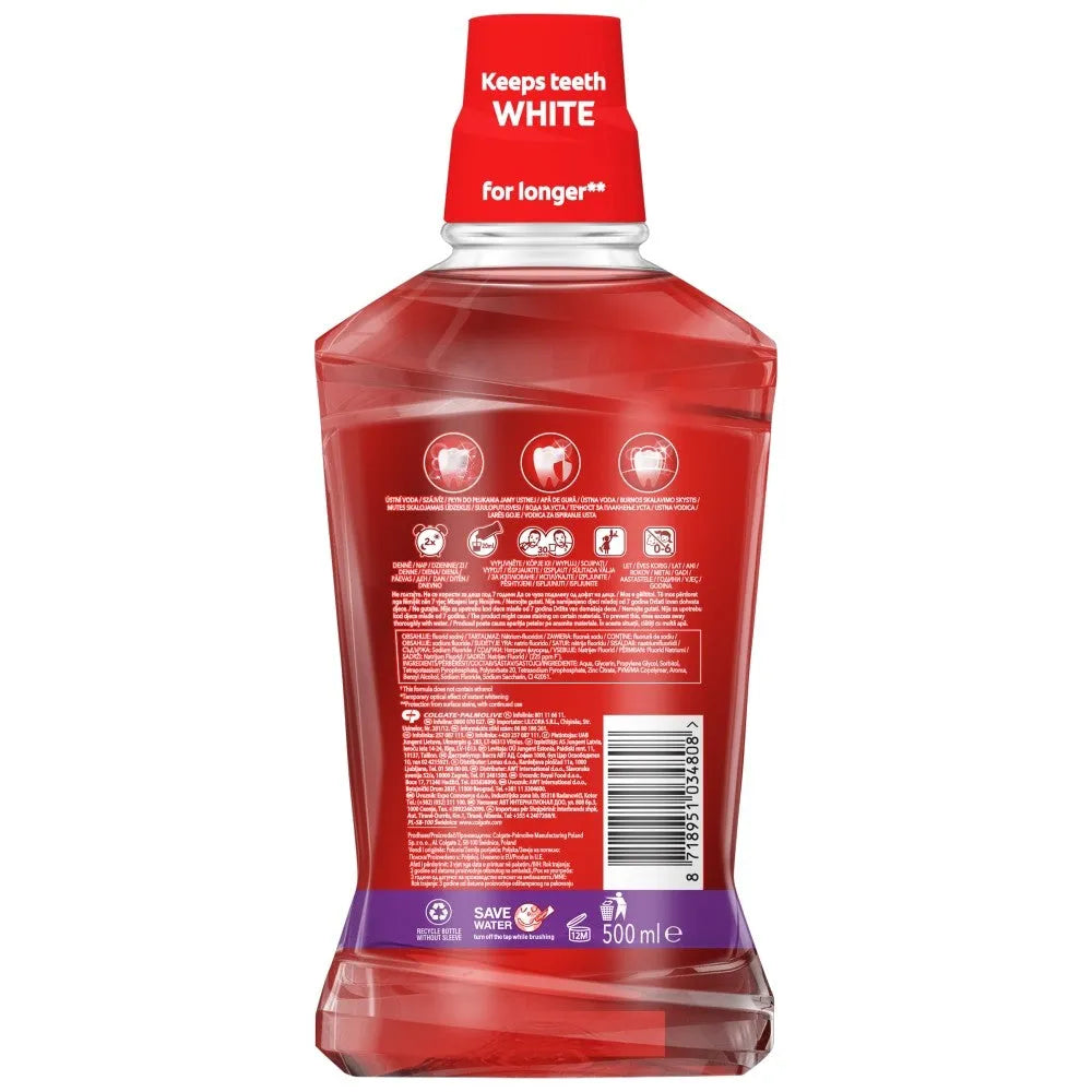 COLGATE Max White Whiter Teeth burnos skalavimo skystis 500ml - Kosmetika