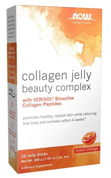Collagen Jelly Beauty Complex Sweet Orange - 10 sticks - NOW Foods - Papildai