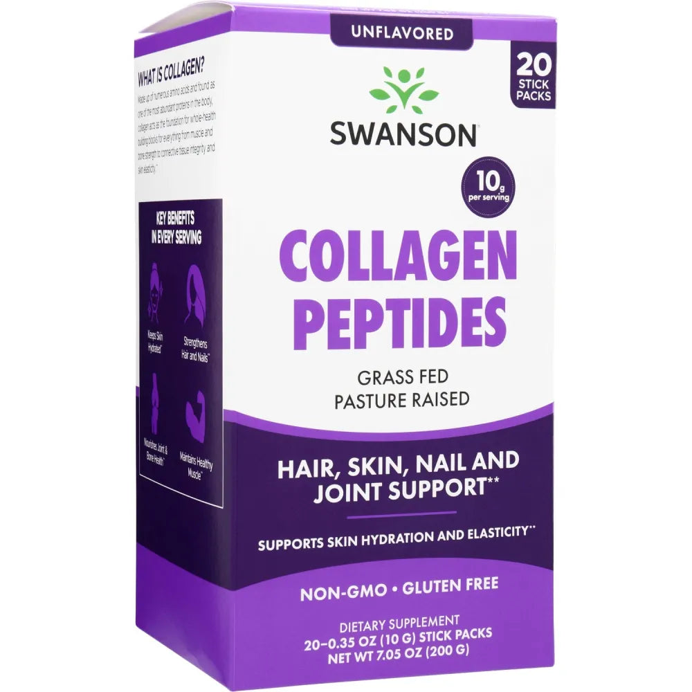 Collagen Peptides 20 Stick Packs - Unflavored - Swanson - Papildai