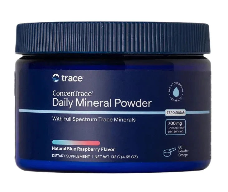 ConcenTrace Daily Mineral Powder Natural Blue Raspberry - 132g - Trace Minerals - Papildai