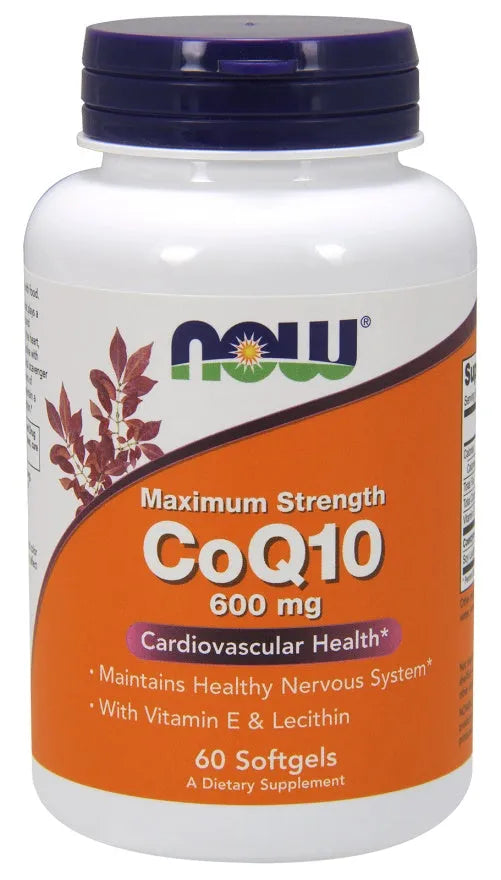 CoQ10 with Lecithin & Vitamin E 600mg - 60 softgels - NOW Foods - Papildai