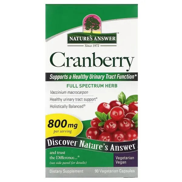 Cranberry 800mg - 90 vcaps - Nature’s Answer - Papildai
