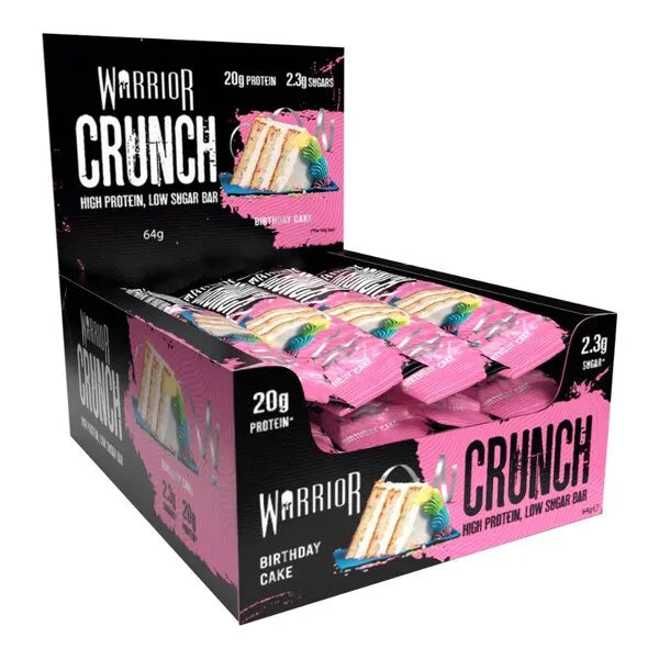 Crunch Bar Birthday Cake - 12 bars - Warrior - Sporto papildai