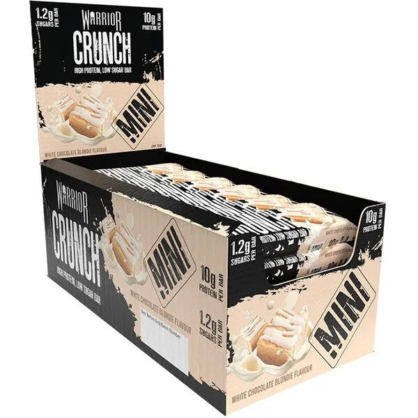 Crunch Bar Mini White Chocolate Blondie - 24 bars - Warrior - Sporto papildai