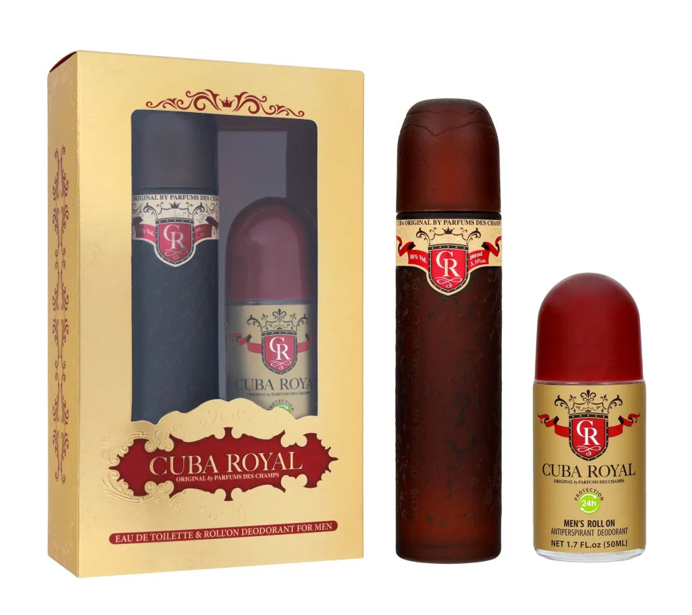 CUBA Dovanų rinkinys vyrams Royal (Eau de Toilette purškiklis 100 ml + Roll-on dezodorantas 50 ml) - Kosmetika