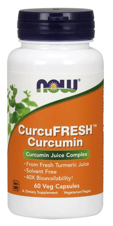 CurcuFRESH Curcumin Capsules - 60 vcaps - NOW Foods - Papildai