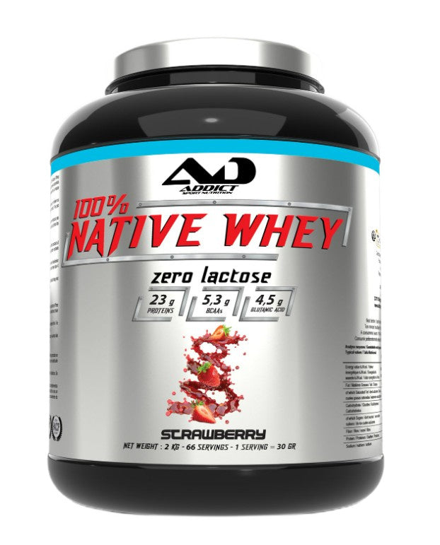 100% Native Whey Zero Lactose, Strawberry - 2000g - Addict Sport Nutrition