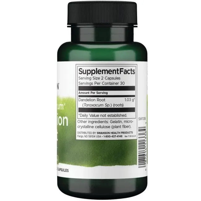 Dandelion Root - Kiaulpienės šaknis - 515 mg - N60 - Swanson - Papildai