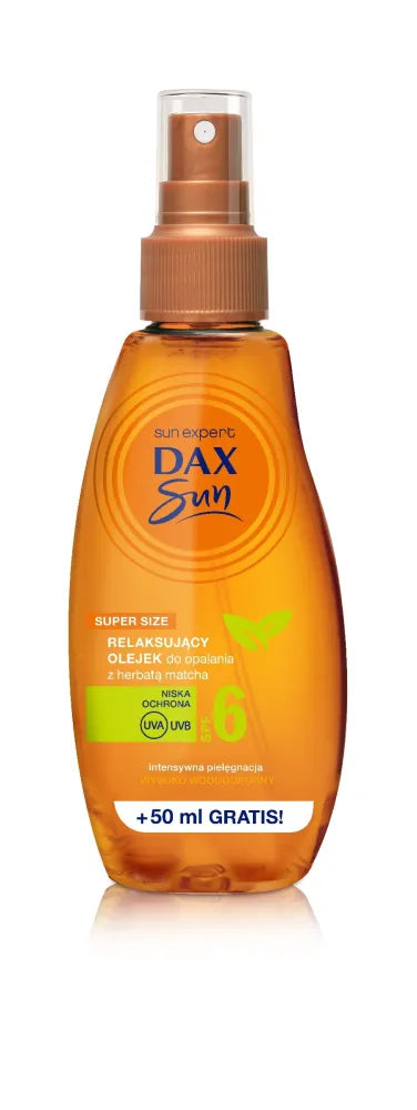 Dax Sun Atsipalaiduojantis Įdegimo Aliejus su Matcha Arbata SPF6 200ml - Kosmetika