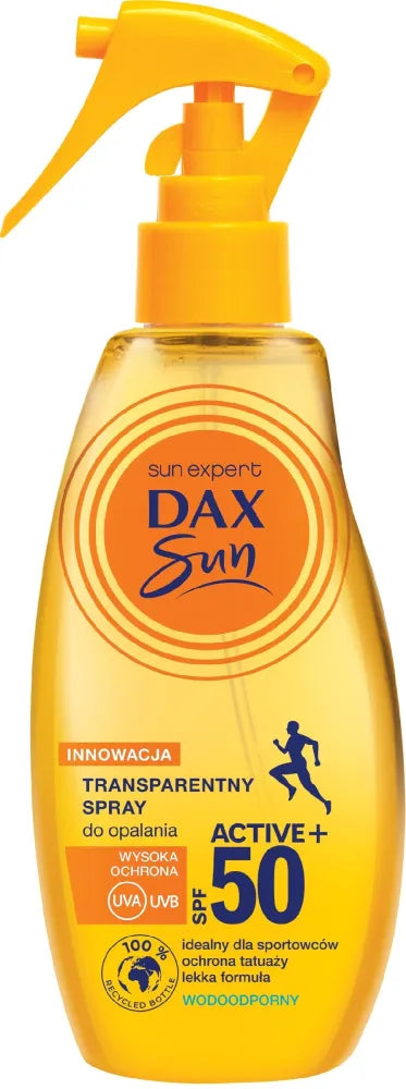Dax Sun Transparent Active+ SPF50 saulės apsaugos purškiklis 200ml - Kosmetika