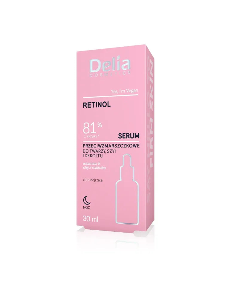 DELIA ANTI-WRINKLE SERUM WITH RETINOL 30ml su RĖTINOLIU - Kosmetika