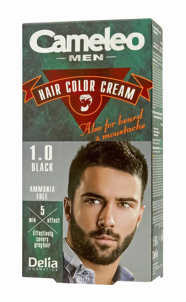 Delia Cosmetics Cameleo Men plaukų barzdos ir ūsų dažymo kremas Nr. 1.0 juodas 1 vnt. - Kosmetika