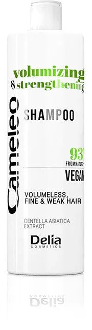 DELIA COSMETICS Cameleo Vegan Šampūnas Volume & Strengthening ploniems silpniems ir trūkstantiems tūrio plaukams 400ml