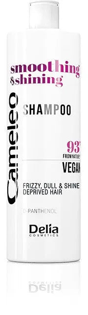 DELIA COSMETICS Cameleo Vegan Smoothing & Shining Shampoo skirtas garbanotiems nuobodžiams plaukams 400ml - Kosmetika