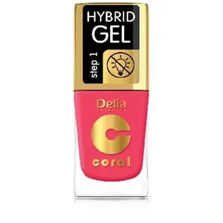 DELIA COSMETICS Coral Hybrid Gel Hibridinės nagų lako nr. 102 Romantiška rožė 11ml - Kosmetika