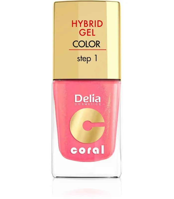 Delia Cosmetics Coral Hybrid Gel Nagų Lakas Nr. 16 Šiltai Vidutinė Rožinė 11ml - Kosmetika