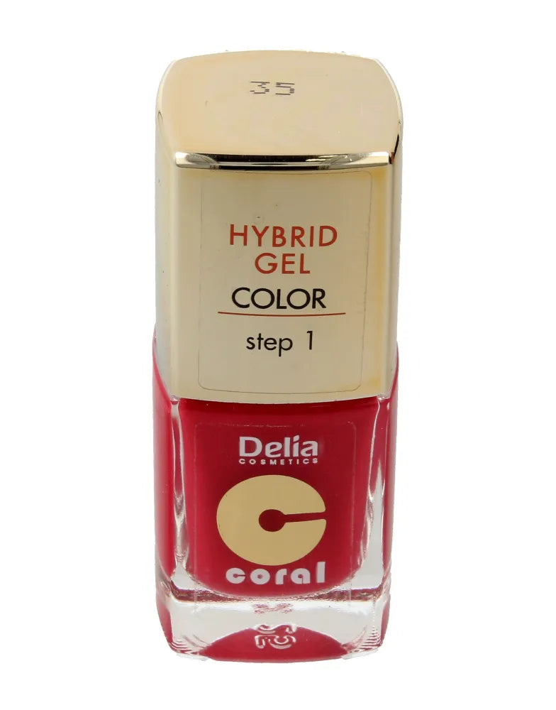 Delia Cosmetics Coral Hybrid Gel Nagų Lakas Nr. 35 Raudona Korala 11ml - Kosmetika