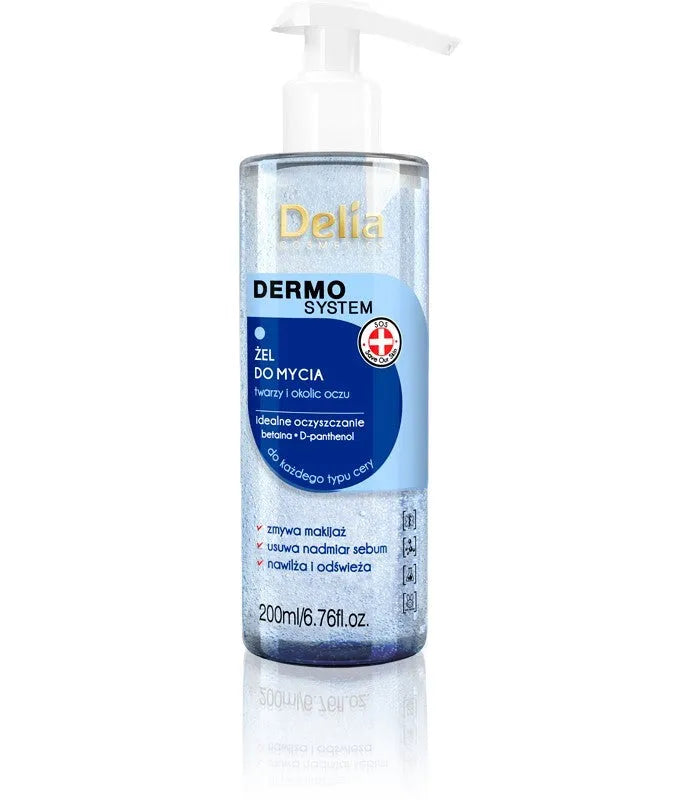 Delia Cosmetics Dermo System Gaivinamasis Gelis Veido Valymui 200ml - Kosmetika
