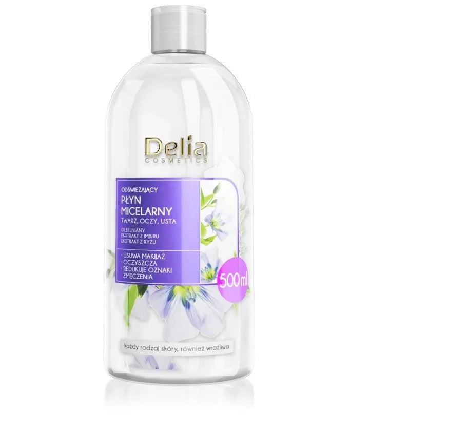Delia Cosmetics gaivinamasis micelinis skystis - visiems odos tipams 500ml - Kosmetika