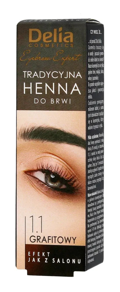Delia Cosmetics Henna for eyebrows 1.1 Grafitas 1 vnt. - Kosmetika
