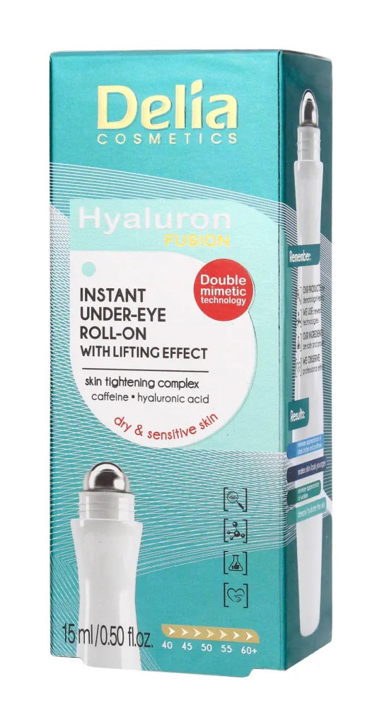 Delia Cosmetics Hyaluron Fusion 50+ Akis pakeliantis Roll-on 15ml - Kosmetika