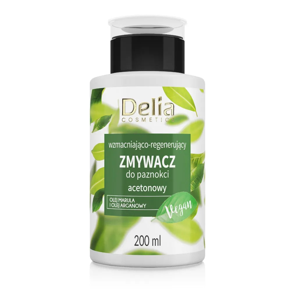 Delia Cosmetics Vege Nagų Lako Valiklis Stiprinantis ir regeneruojantis su acetonu 200ml - Kosmetika