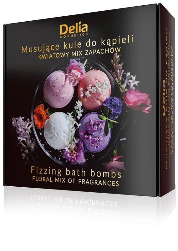 DELIA Effervescent bath bombs - Floral fragrance mix 4 x 100g - Kosmetika