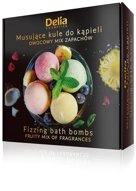 DELIA Effervescent bath bombs - Fruit fragrance mix 4 x 100g - Kosmetika
