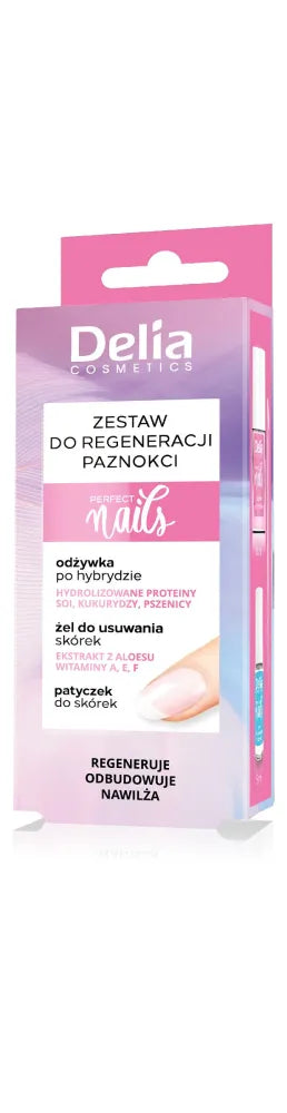 DELIA Nail Restoration Kit - Conditioner 11ml + Gel 5ml + Stick - Kosmetika