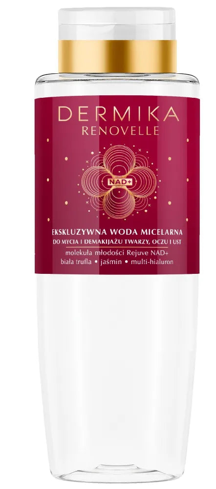 DERMIKA Renovelle Exclusive jasmine micellar water for cleansing and removing makeup from the face eyes lips 400 ml