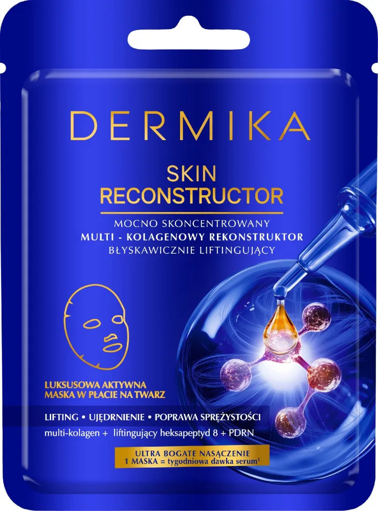DERMIKA SKIN RECONSTRUCTOR A highly concentrated multi-collagen with an instant lifting effect. luxurious active sheet